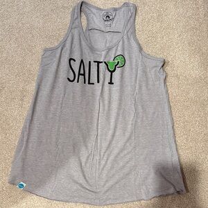Gray Sleeveless Top with 'Salty' Print